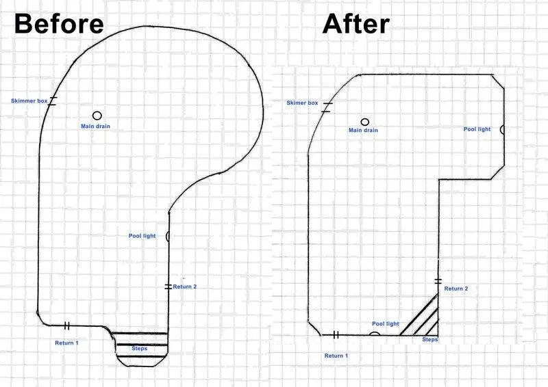 Swimming pool shape change renovation in Melbourne — pool redesigned to a modern slimline style