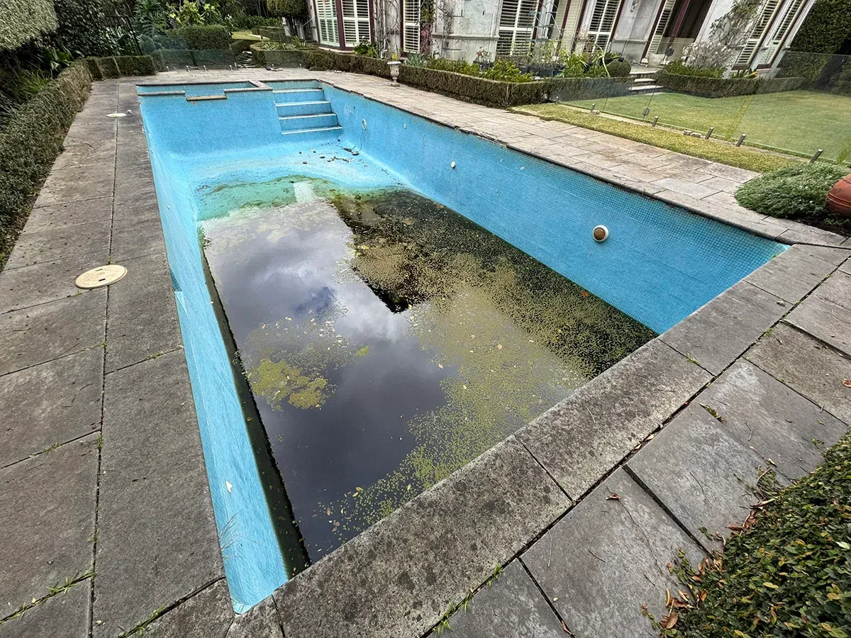 Abandoned swimming pool