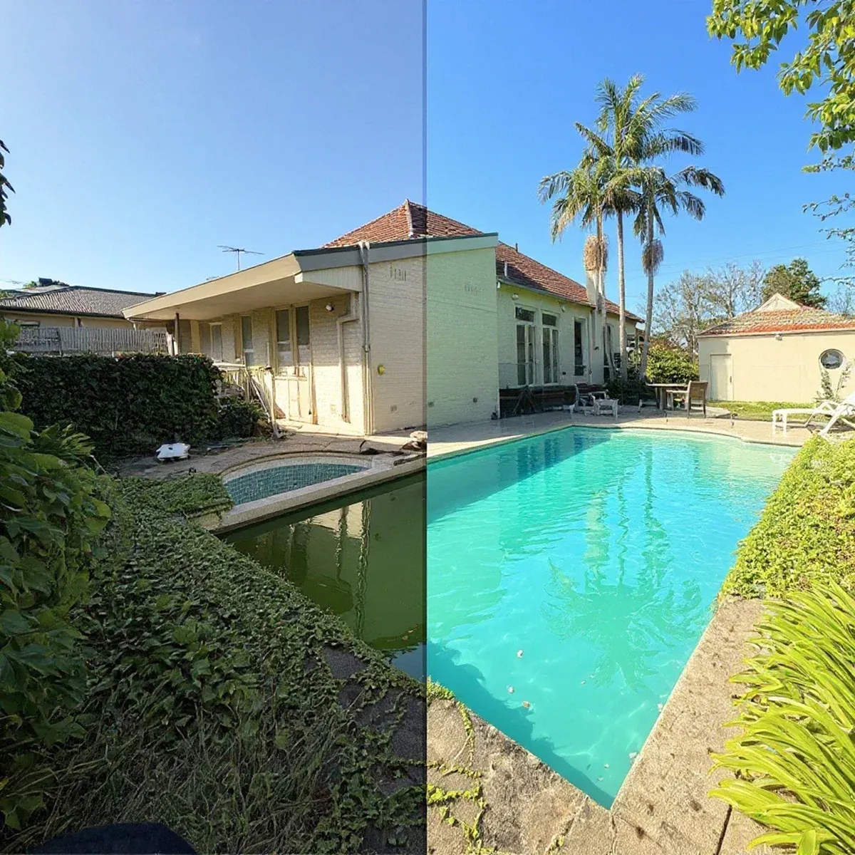 Pool repairs before and after Brighton Melbourne